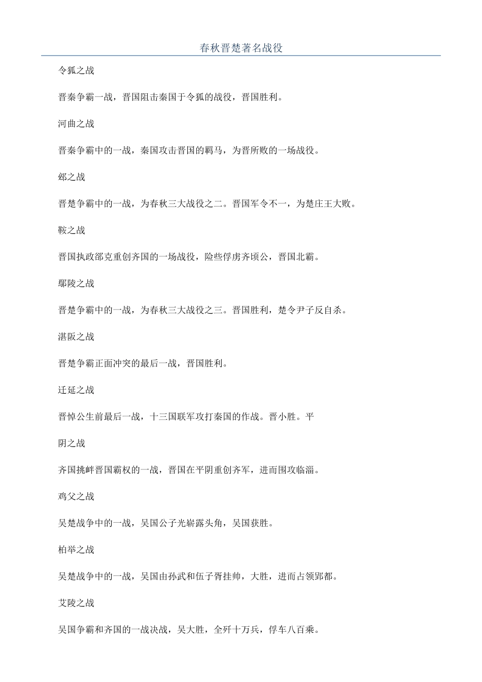 春秋晋楚著名战役_第1页