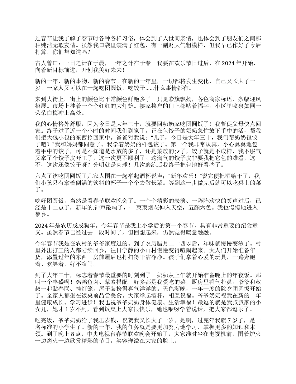 春节小学生作文500字集合十篇_第3页