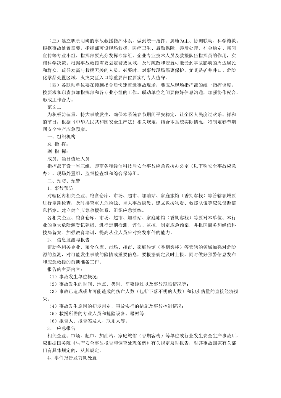 春节期间应急预案_第2页