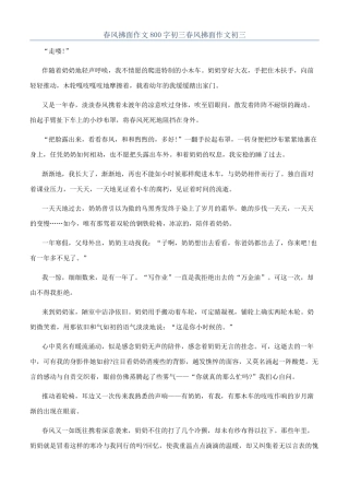 春风拂面作文800字初三春风拂面作文初三