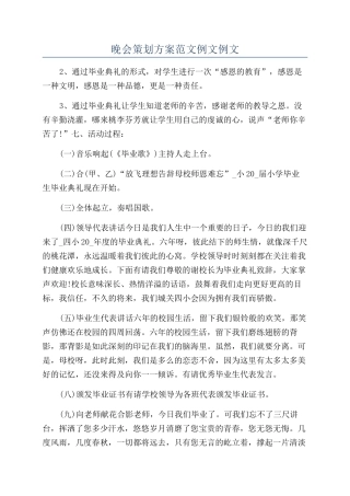 晚会策划方案范文例文例文