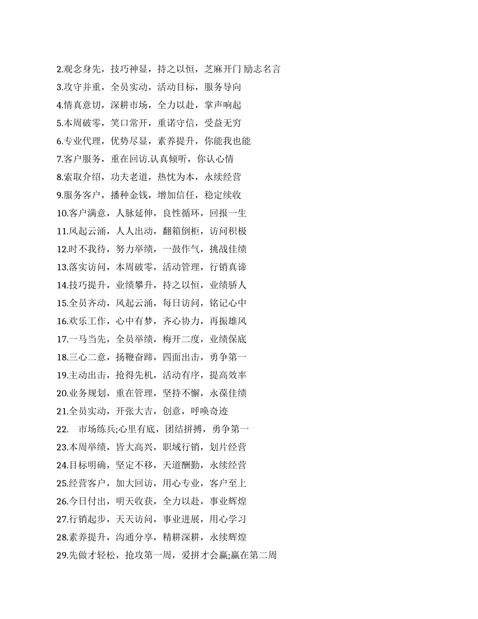 晨会销售人员励志口号_第1页