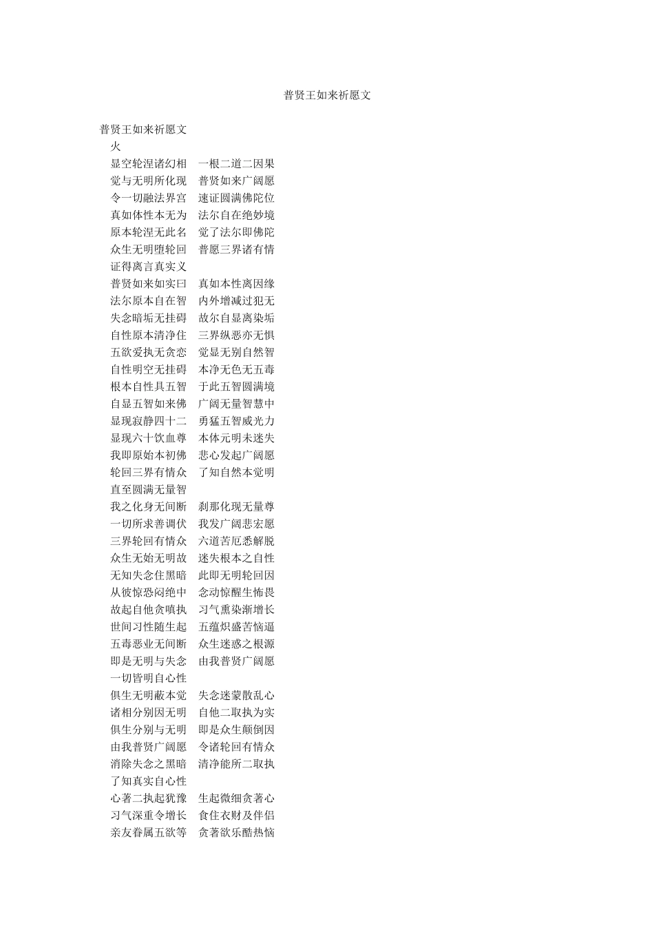 普贤王如来祈愿文_第1页