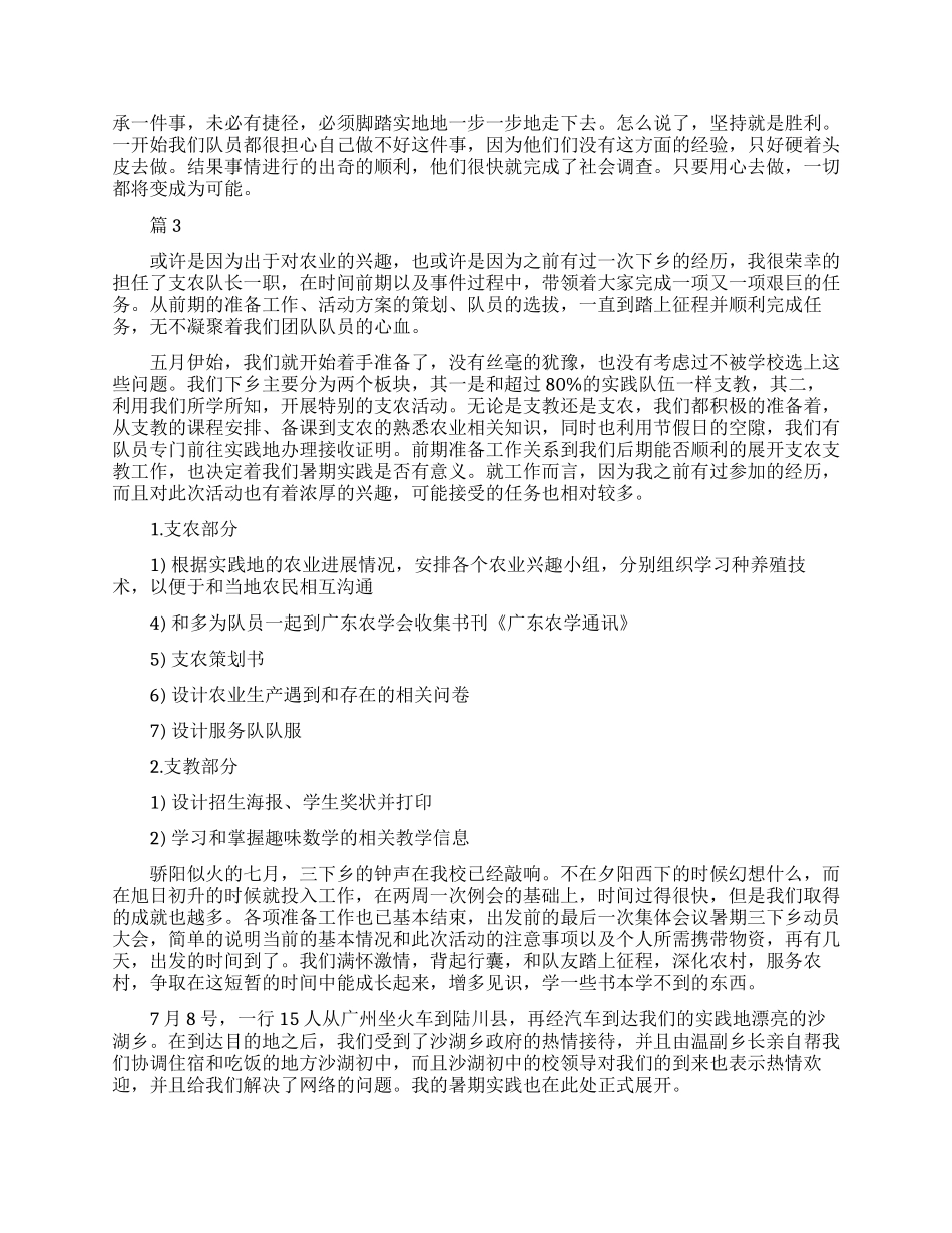 暑假三下乡社会实践活动个人总结范文_第3页