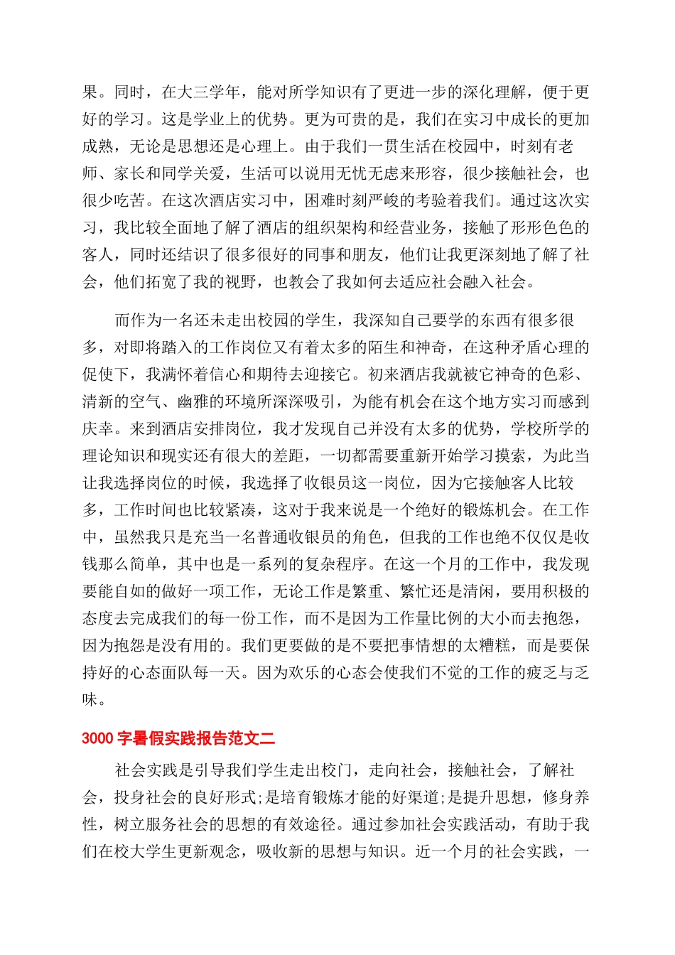 暑假实践报告范文3000字_第2页