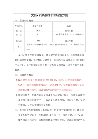 车位销售方案52093