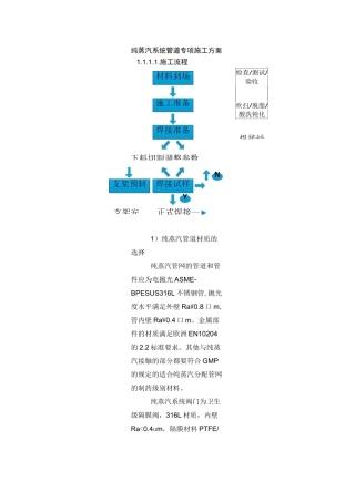 纯蒸汽系统管道专项施工方案