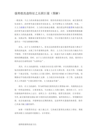 强势洗盘之长阴巨量(图解)
