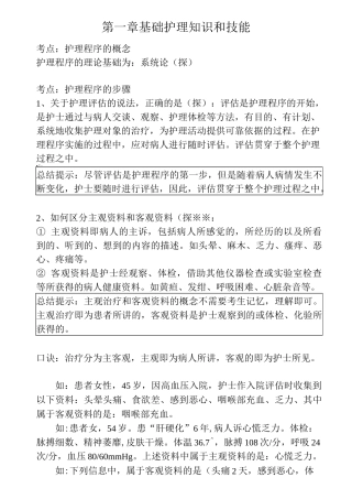护士资格考试随身记  基础护理篇