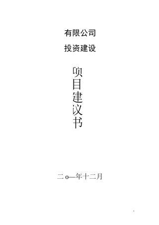 有限公司投资建设方案建议书