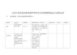 继电保护和安全自动装置现场运行巡视记录汇总