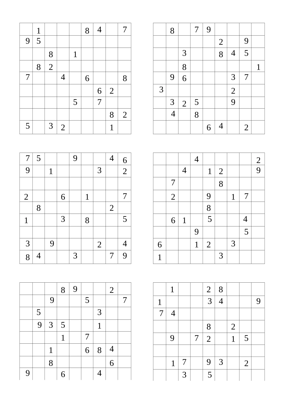 数独题目—难度系数4._第1页