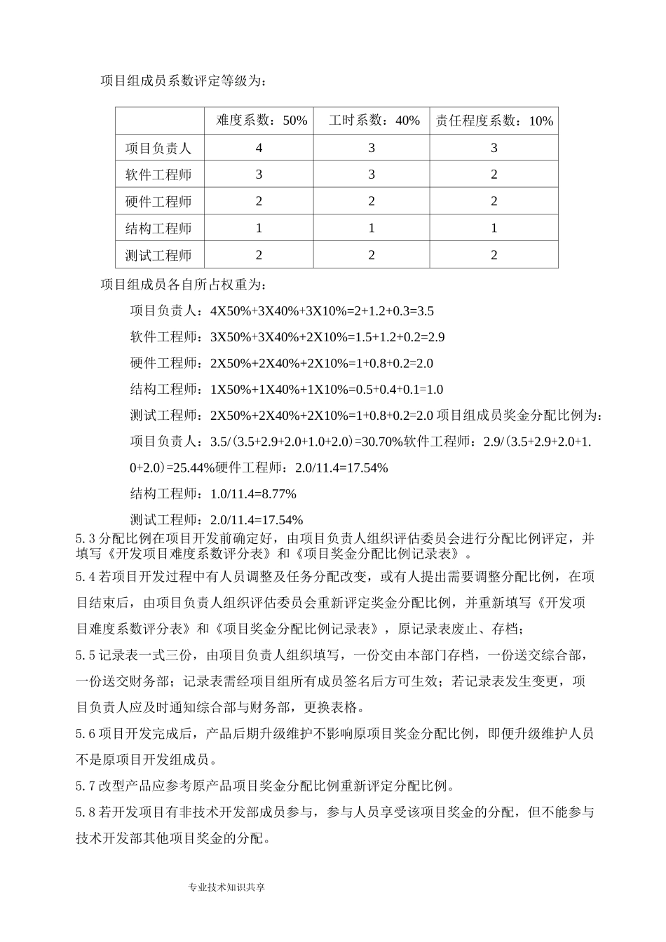 项目奖金分配奖励制度全_第3页