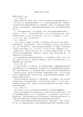 暑期社会实践日志15篇
