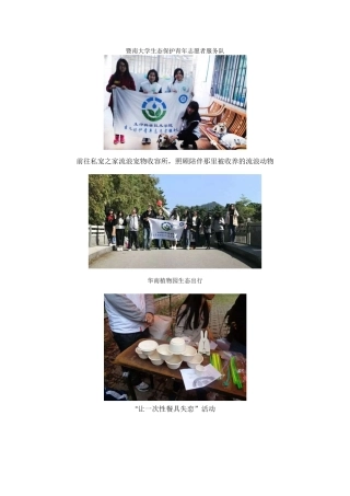 暨南大学生态保护青年志愿者服务队本部图文资料