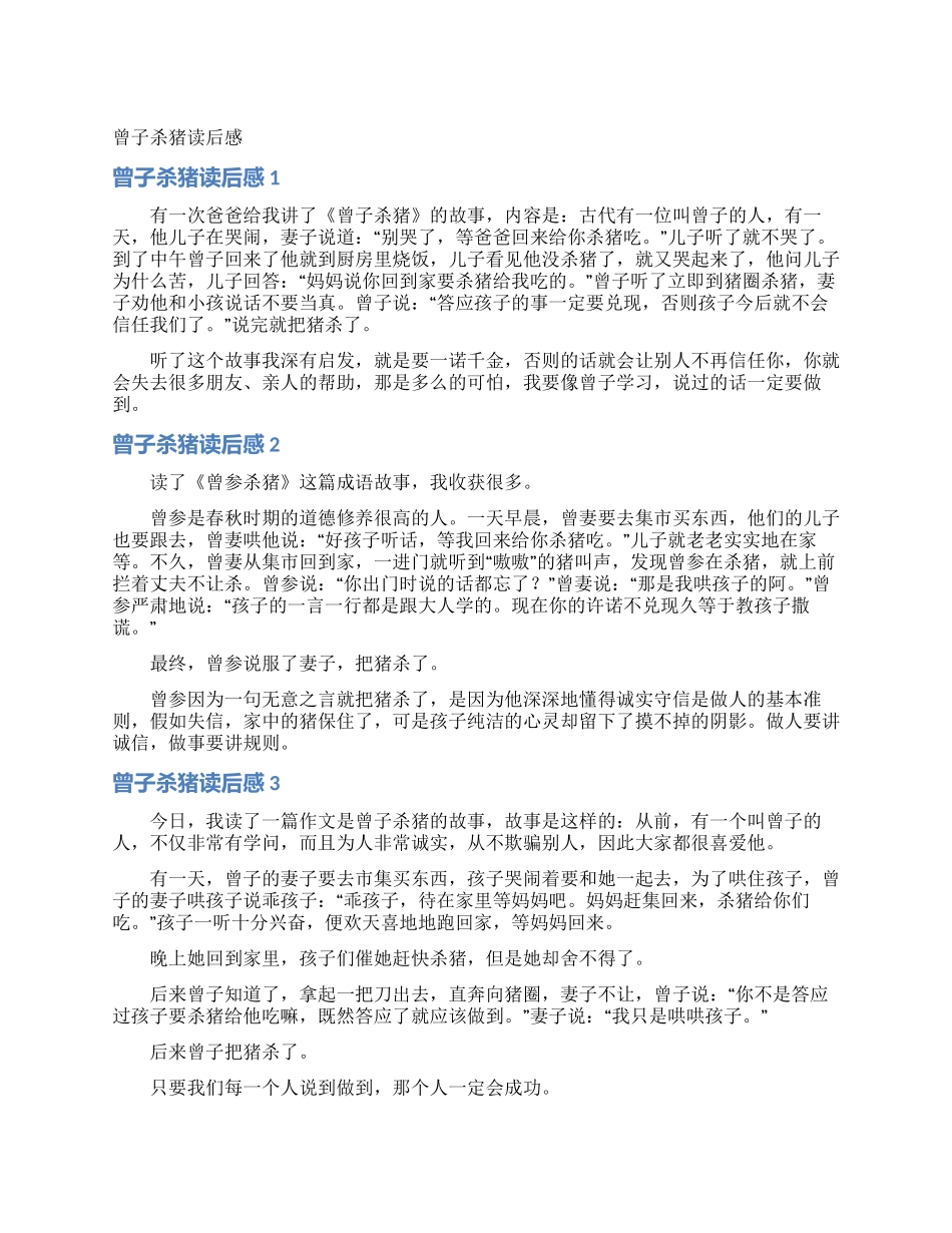 曾子杀猪读后感_第1页