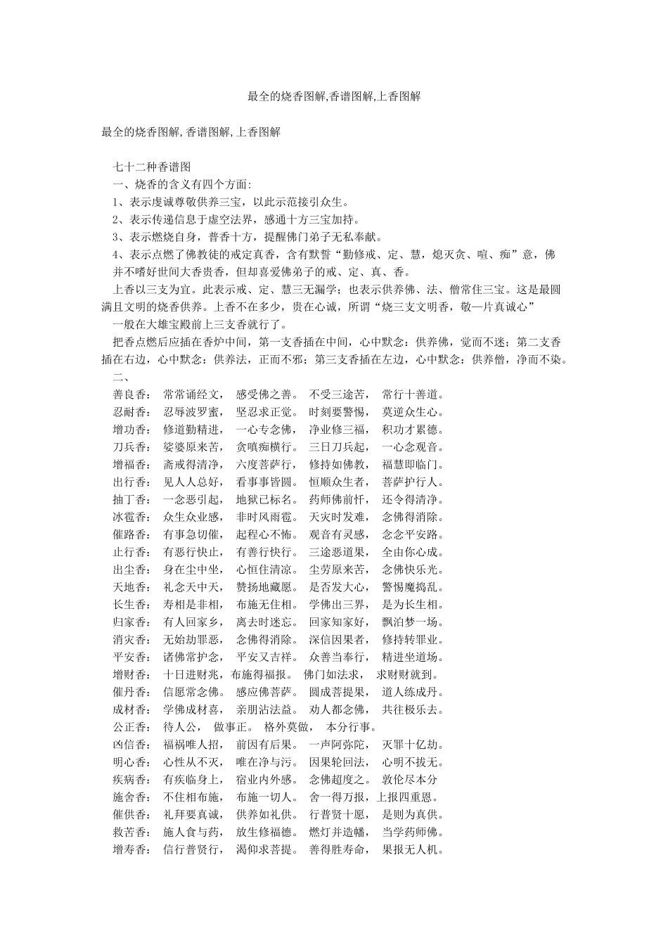 最全的烧香图解香谱图解上香图解_第1页