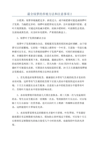 最全绿萝的养殖方法和注意事项2