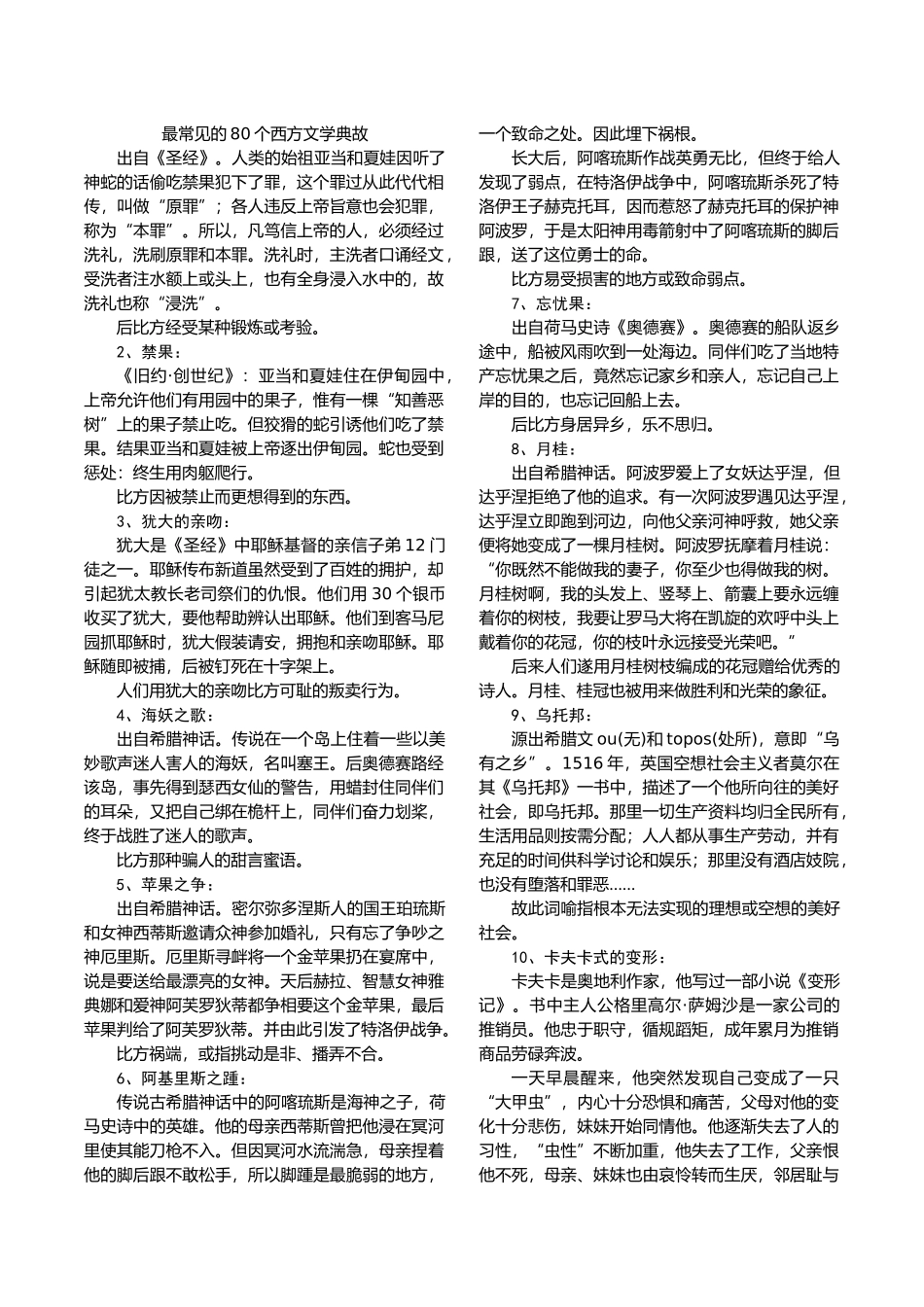 最常见的81个西方文学典故_第1页
