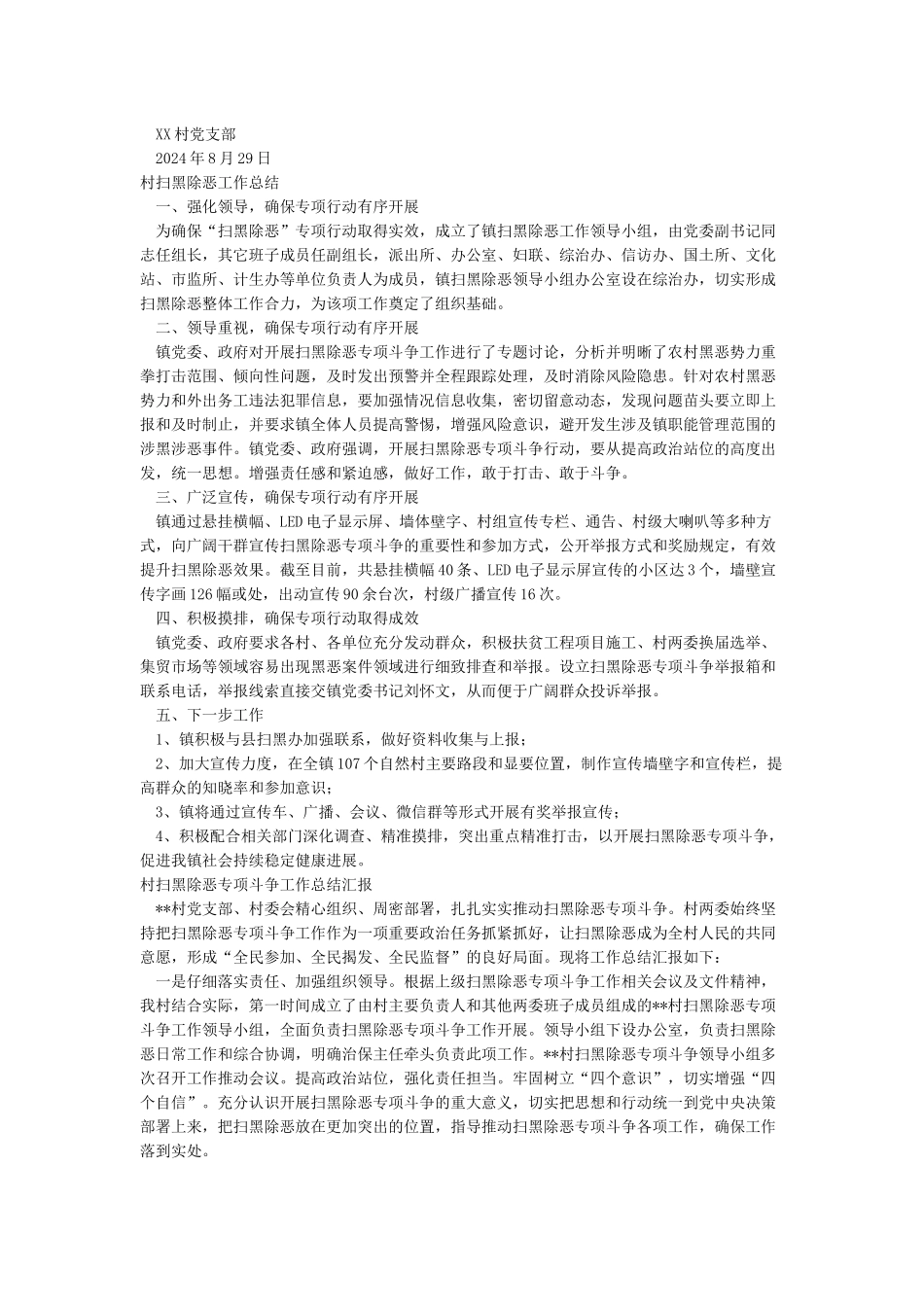 最新村扫黑除恶工作总结_第2页