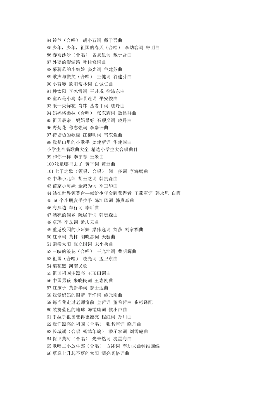 最适合小学生大合唱歌曲_第3页