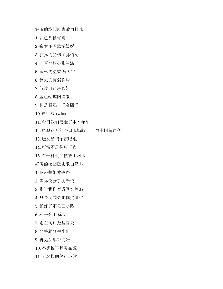 有什么好听的校园励志歌曲_第1页