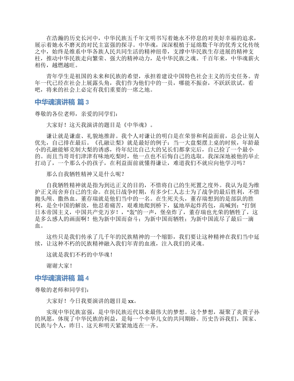 有关中华魂演讲稿模板汇总七篇_第3页