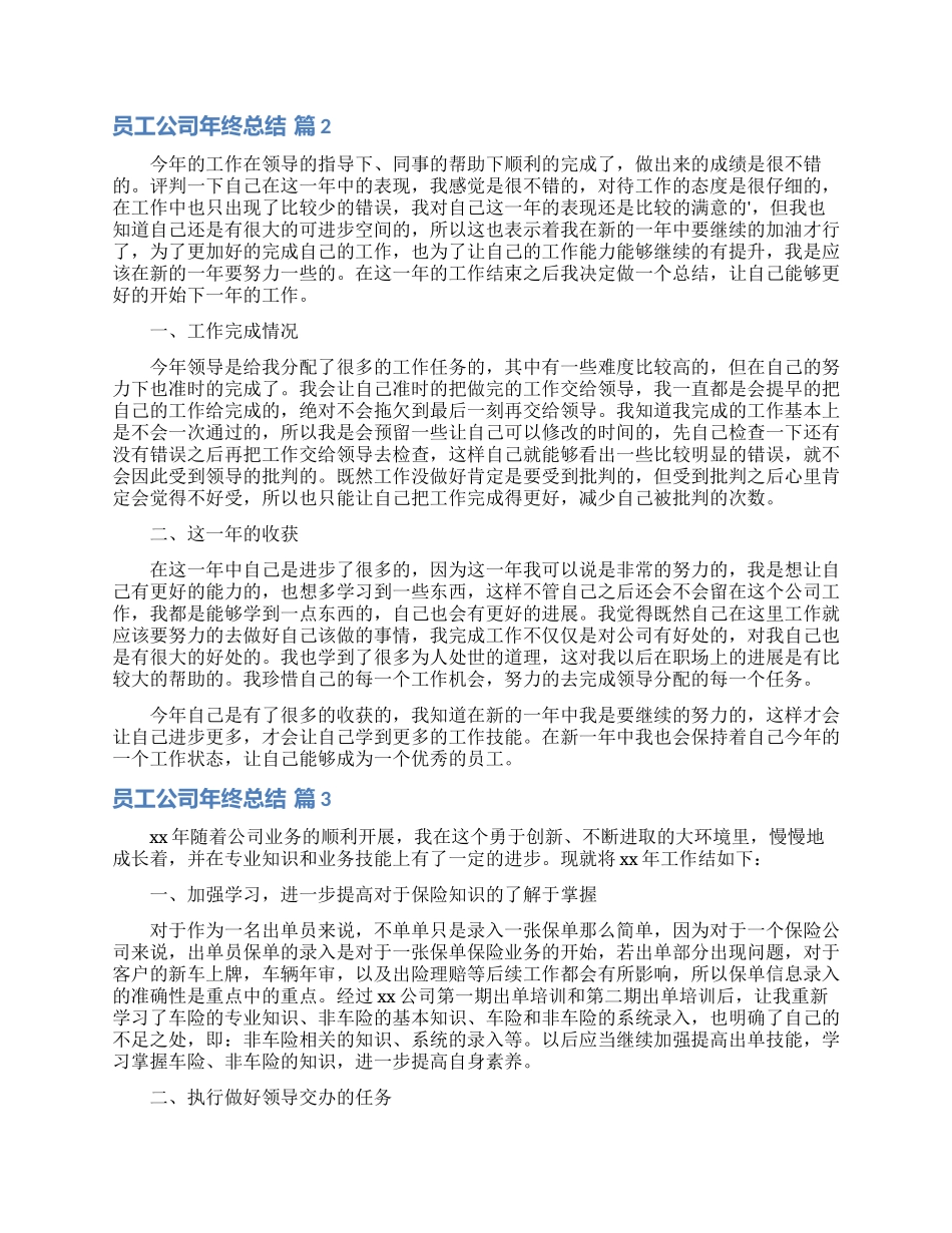 有关员工公司年终总结模板汇总5篇_第2页