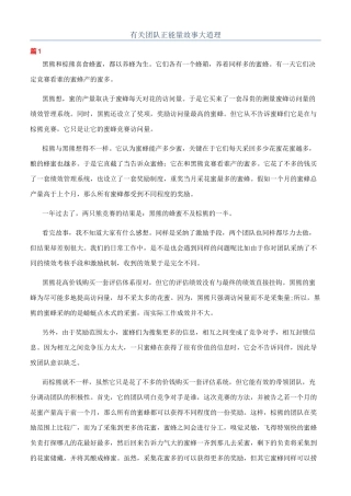 有关团队正能量故事大道理