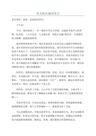 有关组长演讲发言