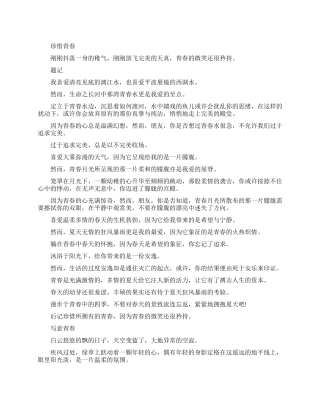 有关青春拼搏的励志作文