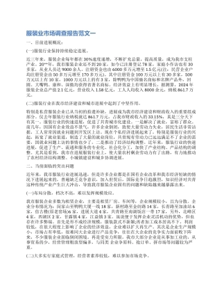 服装业调查报告