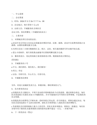 服务队会议工作总结