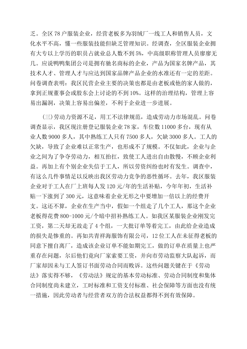 服装行业发展分析调查报告范文_第3页