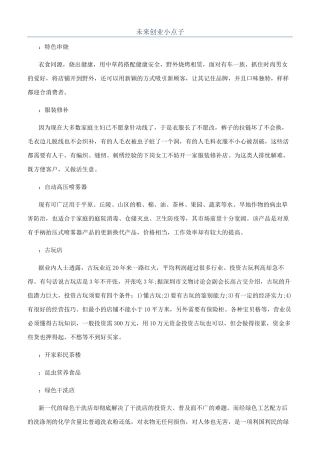 未来创业小点子