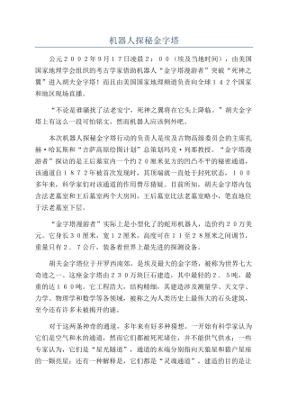 机器人探秘金字塔