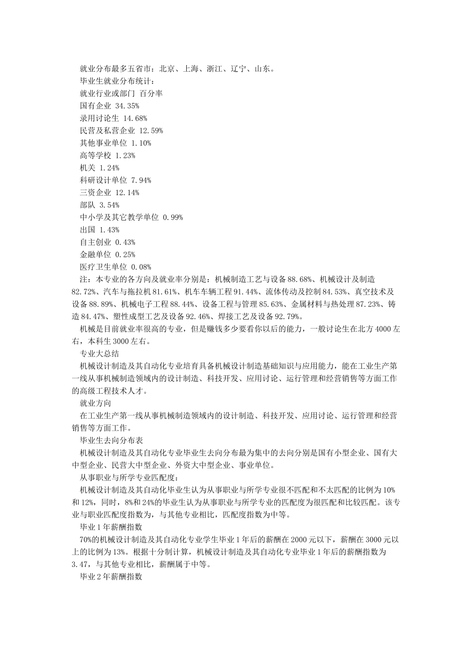 机械设计制造及其自动化专业就业前景观察分析_第2页