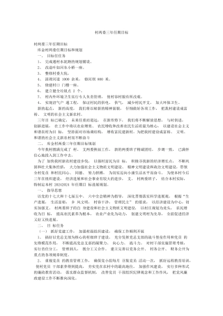 村两委三年任期目标