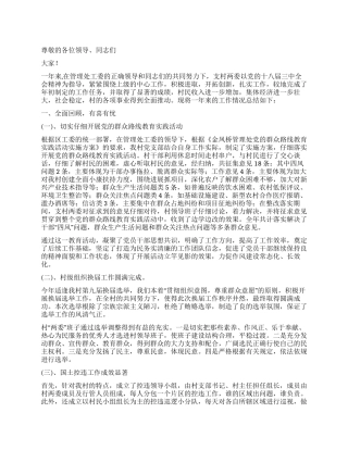 村两委一年来的工作情况总结（讲话稿）