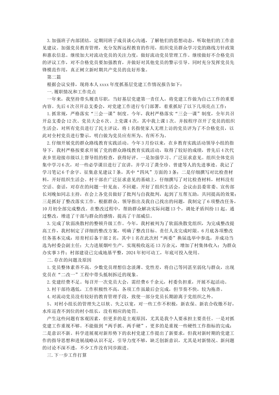 村党支部书记抓基层党建述职报告_第2页