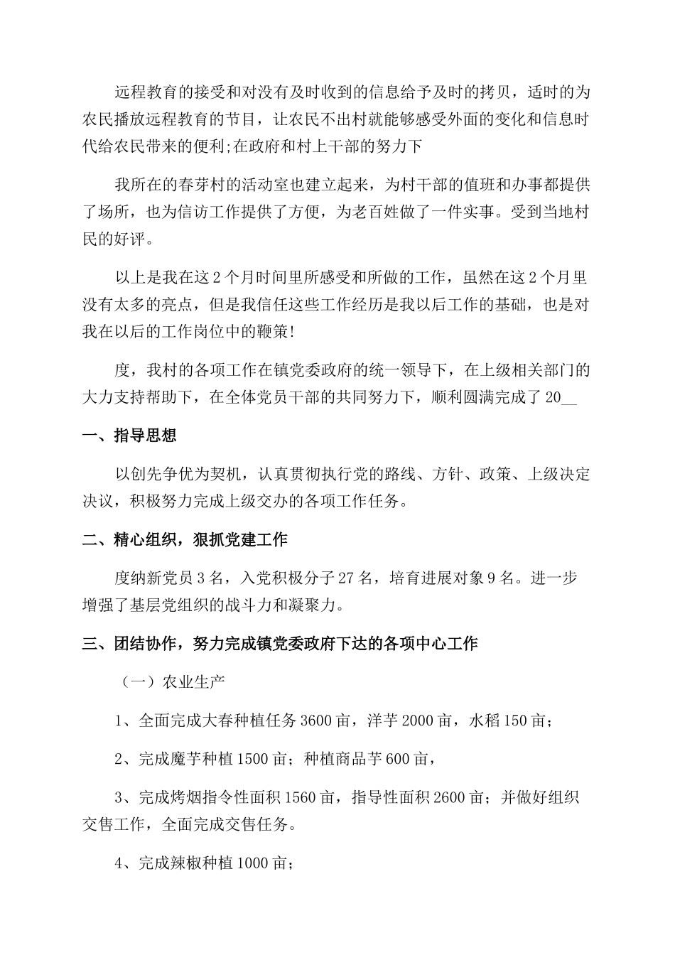 村务专干工作总结2024_第2页