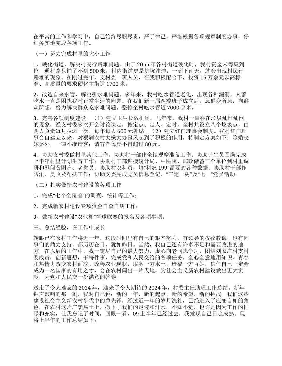 村委主任助理工作总结_第2页