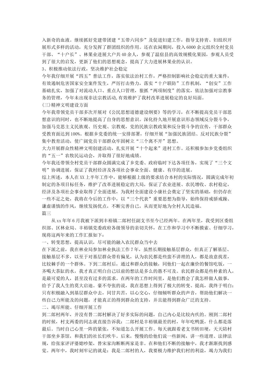 村支书个人工作总结_第3页