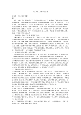村支书个人工作总结