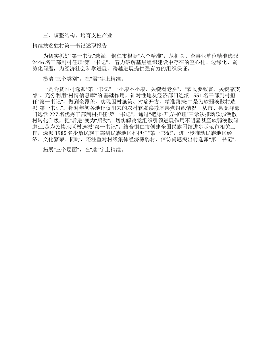 村级精准扶贫第一书记述职报告_第2页