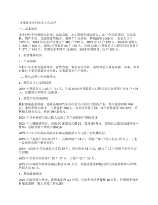 村级脱贫攻坚工作开展情况总结