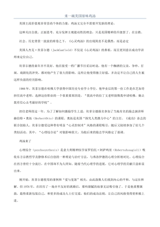 来一碗美国原味鸡汤