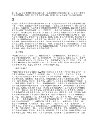 某信用社稽核工作总结