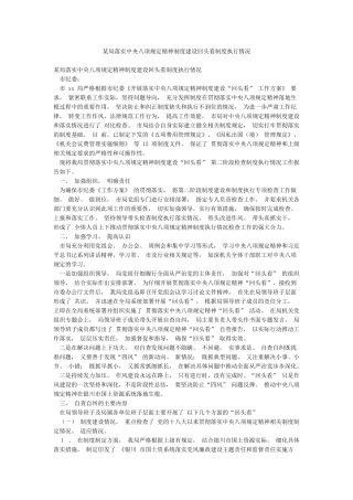 某局落实中央八项规定精神制度建设回头看制度执行情况