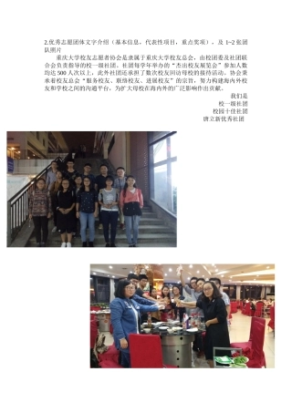 校友志愿者协会优秀志愿团体